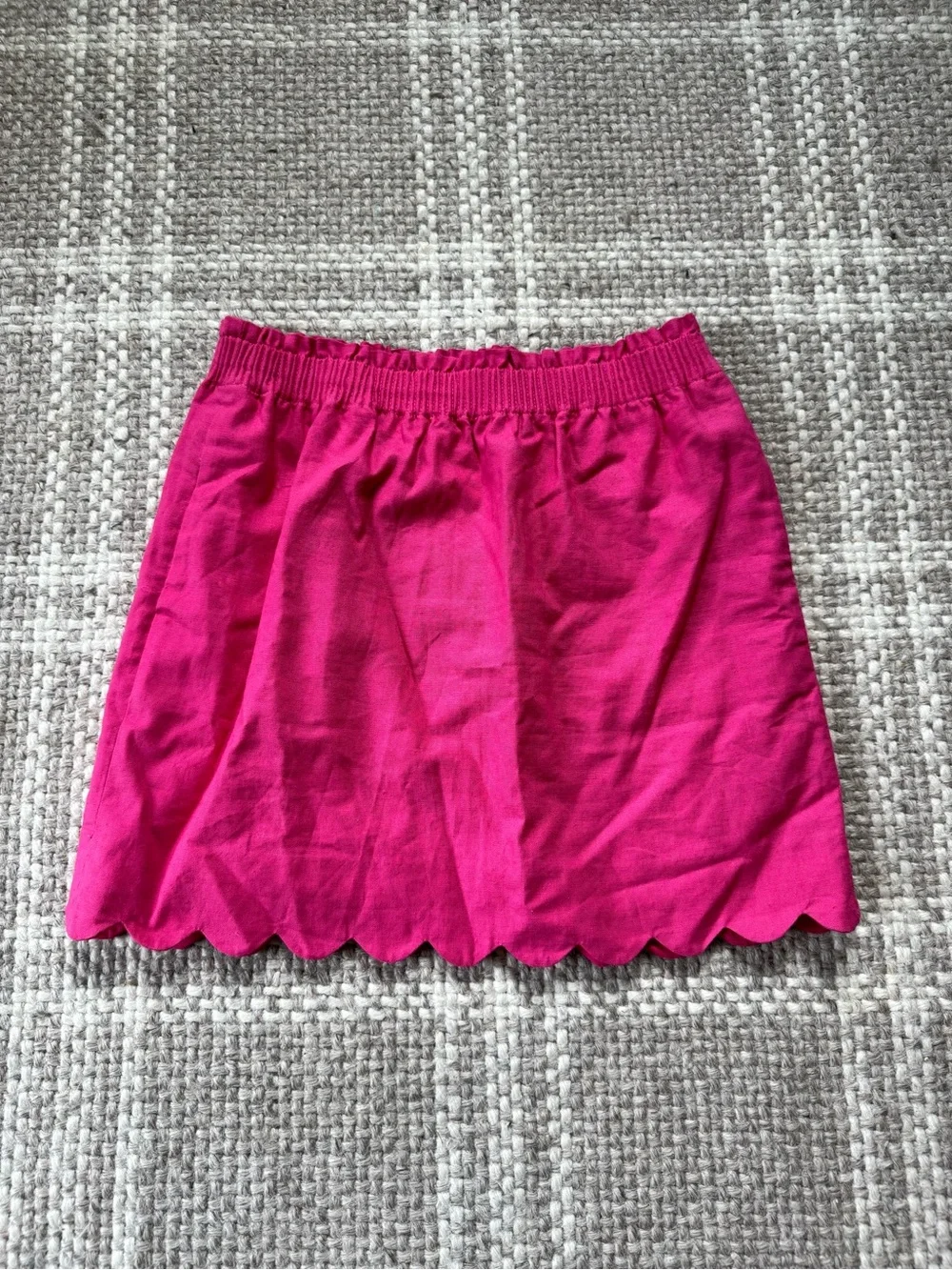 J. Crew scallop linen cotton skirt